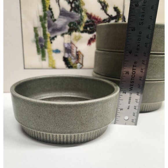 4- Pfaltzgraff Nordic Green Bowls Stoneware Soup Cereal Vintage 1970's Retro - Picture 4 of 6